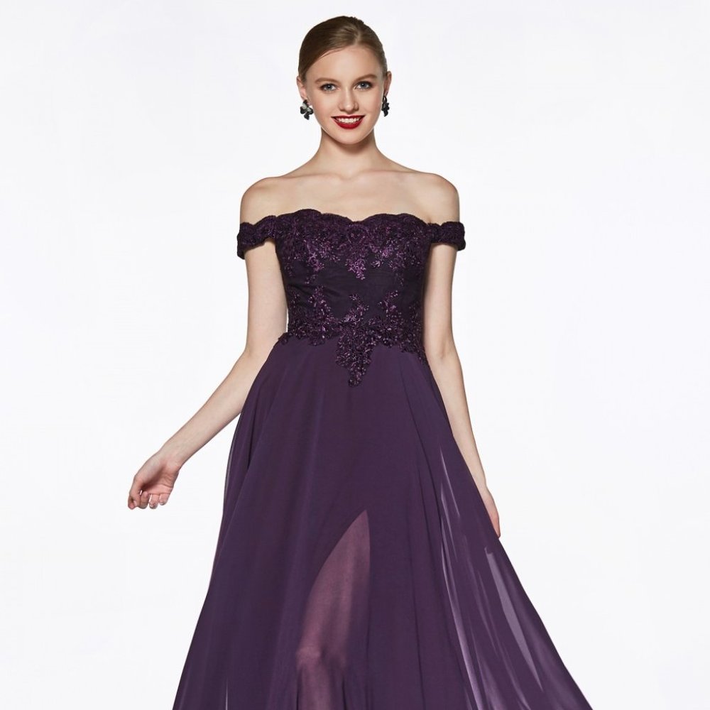 Sweetheart Neck Off Shoulder Evening Dress CD7258 - Picture 3 of 4